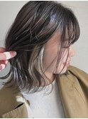 マロンベージュ/Aラインボブ/かきあげバング[上尾/上尾駅]