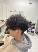 波巻きスパイラルパーマ　メンズパーマ　マッシュパーマ