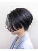 前下がりショート#黒髪#耳掛けショート#くびれショート#ボブ