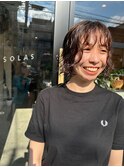 切りっぱなしボブにパーマ！