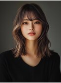 ★暗めカラーグランマッシュフェイスフレーミングデザインカラー
