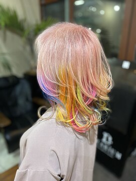 ヘアリゾート ディアリウム(Hair Resort DEARIUM) ホワイトピンク×レインボーカラー