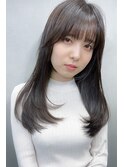黒髪暗髪☆ツヤ髪ストレートヘア小顔ハイレイヤー20代30代