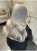 11580ホワイブロンド韓国風巻きワンホンヘアホワイトアッシュ