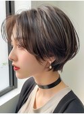 セクシーミディイメチェン ウェーブパーマアッシュカラー
