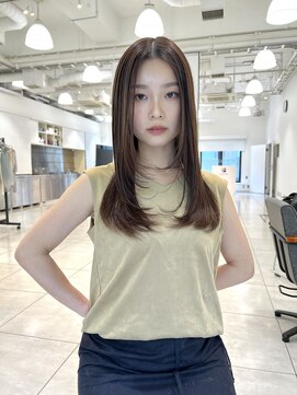 ラボヌールヘアーノーブル 新越谷店(La Bonheur hair noble) セミディシアーカラー韓国風ボブ美髪ピンクブラウン