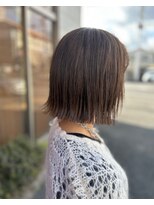 セットアップ 岡山北長瀬店(SET-UP) 切りっぱなしボブ/縮毛矯正ミルクティーブロンド