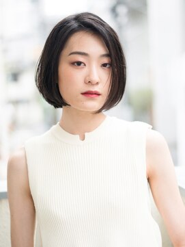 エムクランメイクス 原宿 表参道(m.clan MAKE'S) 大人かわいい ひし形シルエット 小顔 黒髪エアリーショート/ボブ