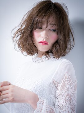 カバーヘア イヴ 戸頭店(COVER HAIR EVE) *EVE戸頭*斜めバングx無造作カールのエレガンスボブディx
