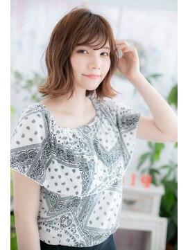 ヘアアンドビューティー ミック(Hair & Beauty miq) グラデーションカラー&くびれカールのラフミディ