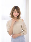 伸ばしかけ 無造作カール ふわミディ