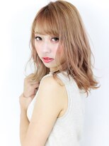 ラフィス ヘアーピュール 梅田茶屋町店(La fith hair pur)  【La fith】 ピンクベージュ×セミディ