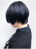ブルージュカラー_マロンベージュ Aラインボブ かきあげ
