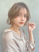 メーヴェ(Mowen) mowen×外ハネミディアム×ラフウェーブ×ブロンドカラー