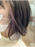 20代30代40代ワンカール小顔補正立体カットピンクアッシュ