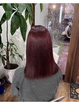 アン(Hair make un) チェリーレッド