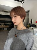 大人可愛いマッシュショート暖色カラー銀座
