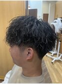 ソフトツイストマッシュツーブロックmen's刈り上げマンバンヘア