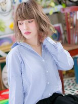 カバーヘア イヴ 戸頭店(COVER HAIR EVE)&nbsp;くすみベージュぱっつん前髪韓国風ボブパーマc6戸頭10代20代30代