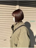ショートボブ/ニュアンスカラー/ツヤ髪スタイル/ブルージュ