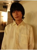 メンズボブウルフメンズミディアムレイヤーカットメンズウルフ