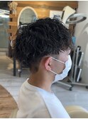 メンズカットツイストスパイラルパーマニュアンスパーマショート