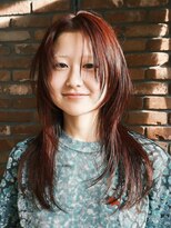 ボコカ(bococa)&nbsp;【macana指名】レイヤーカットウルフワインレッド暖色登戸