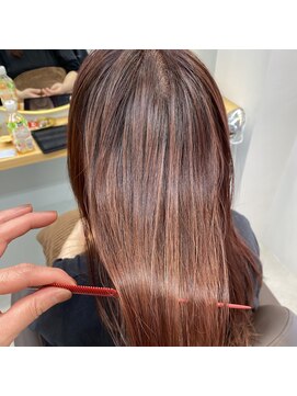 アオ 岡野 横浜(a-o) ブリーチ無しコーラルピンク☆