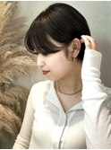銀座髪質改善小顔韓国風耳掛けくびれショート艶髪パーマ