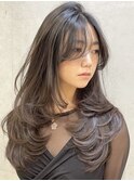 韓国ヘアーハッシュカットレイヤーカットハイライトカラー