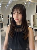 ミディアムヘア暗めカラーデザインカラーフェイスフレーミング