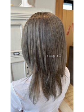 ヘアー ワークス ボナ 前橋店(HAIR WORKS bona.) 外国人風◎グレージュ×くびれレイヤーロング