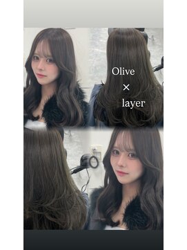 ジゼル(GiseL) レイヤー　オリーブ　グレージュ