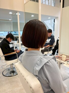 ジュベ 別府店(juve.) 別府ショートボブ顔まわりレイヤーカット髪質改善カラー30代