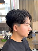 刈り上げセンターパート/フェザーパーマ