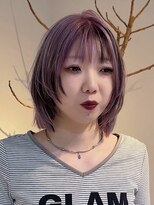 ジアン テラス(GIEN TERRASSE) レイヤーボブ/ブリーチ/デザインカラー/ラベンダー@重里