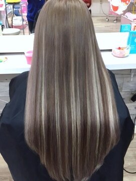 エクステ市場×ノブ 横浜関内店(NOB) 〈NOBエクステ市場〉バレイヤージュグレージュホワイトブロンド