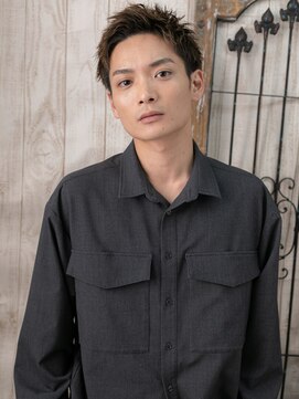 メンズヘア ビーセカンド 草加店(MENS HAIR B-2) ハイトーンカラー★アップバングショートJ