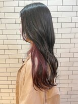 オーストヘアー リュウール(Aust hair Lueur) ルーズウェーブロング×インナーカラーパープルピンク K 