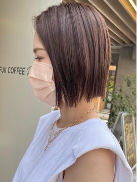 カノエ 福岡香椎店(canoe) チョコレートブラウン 20代30代40代 切りっぱなしボブ