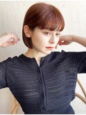 ミニボブ×ボブ×フルバング×オレンジカラー×10代20代30代