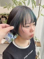 Goofy銀座/フェイスフレーミング/グリーン/ショートウルフカット