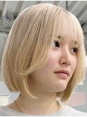 blond bob [新宿駅/切りっぱなしボブ/エアリーロング]