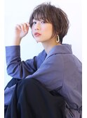 ことりベージュ毛先パーママニッシュショートワンサイドショート