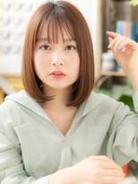 カバーヘア ブリス 北浦和(COVER HAIR bliss)&nbsp;シースルー前髪艶感ココアブラウン小顔ロブc5北浦和20代30代40代