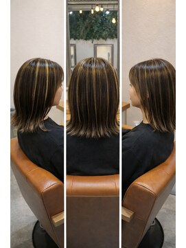 リコ ヘアー メイク 海老名店(Lico hair make) ハイライトで魅せる切りっぱなしボブ
