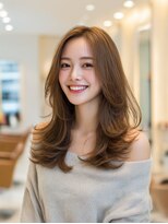 ラファンジュ ヘアー(Rohange hair)&nbsp;韓国レイヤー/ハイレイヤー/ミルクブラウン/韓国ヘア/無造作