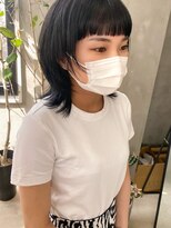 テトヘアー(teto hair)&nbsp;オン眉 ウルフ マッシュウルフ ぱっつん ボブウルフ ブラック