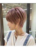 【mee.】ピンクベージュ　丸みショート
