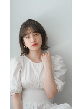 ガーデン オオタカノモリ(garden otakanomori) 20代30代40代 ショコラアッシュ　大人くびれボブ×前髪ありb